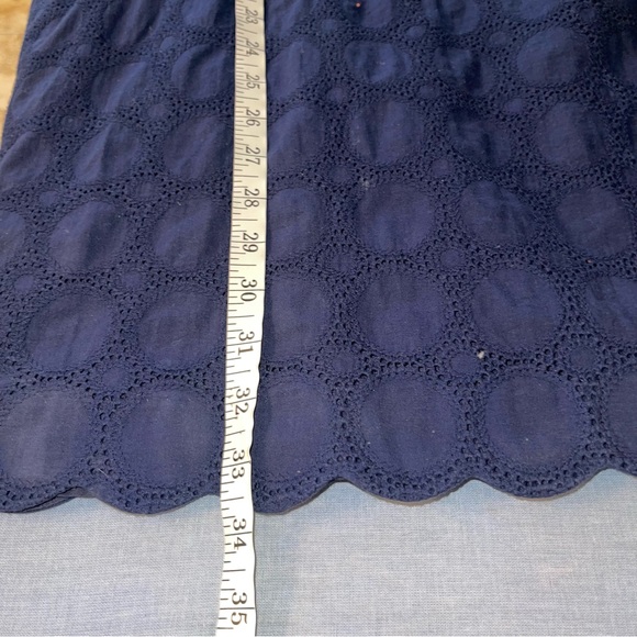 J Crew Navy Eyelet Blue Women's Dress - Picture 10 of 11